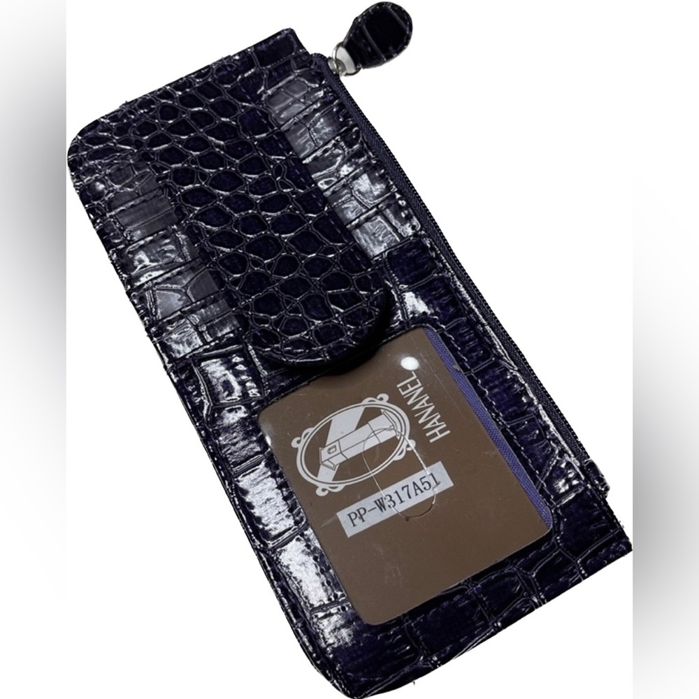 Hananel Reptile Print Purple Wallet